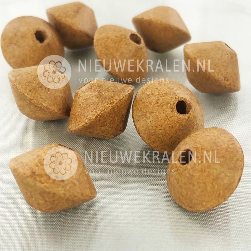 Keramiek kralen konisch mat bruin 18x13 mm van Grieks keramiek