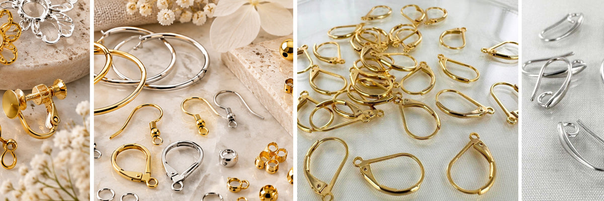 Oorbellen onderdelen voor sieraden maken in verguld, goud- en zilverkleur