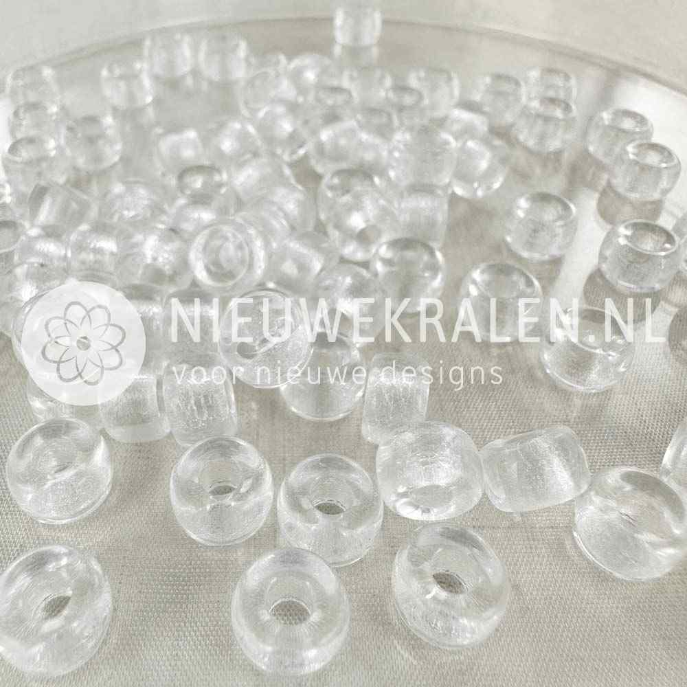 Pony Beads 9mm kristal – transparant helder kristal Tsjechische glaskralen met groot rijggat