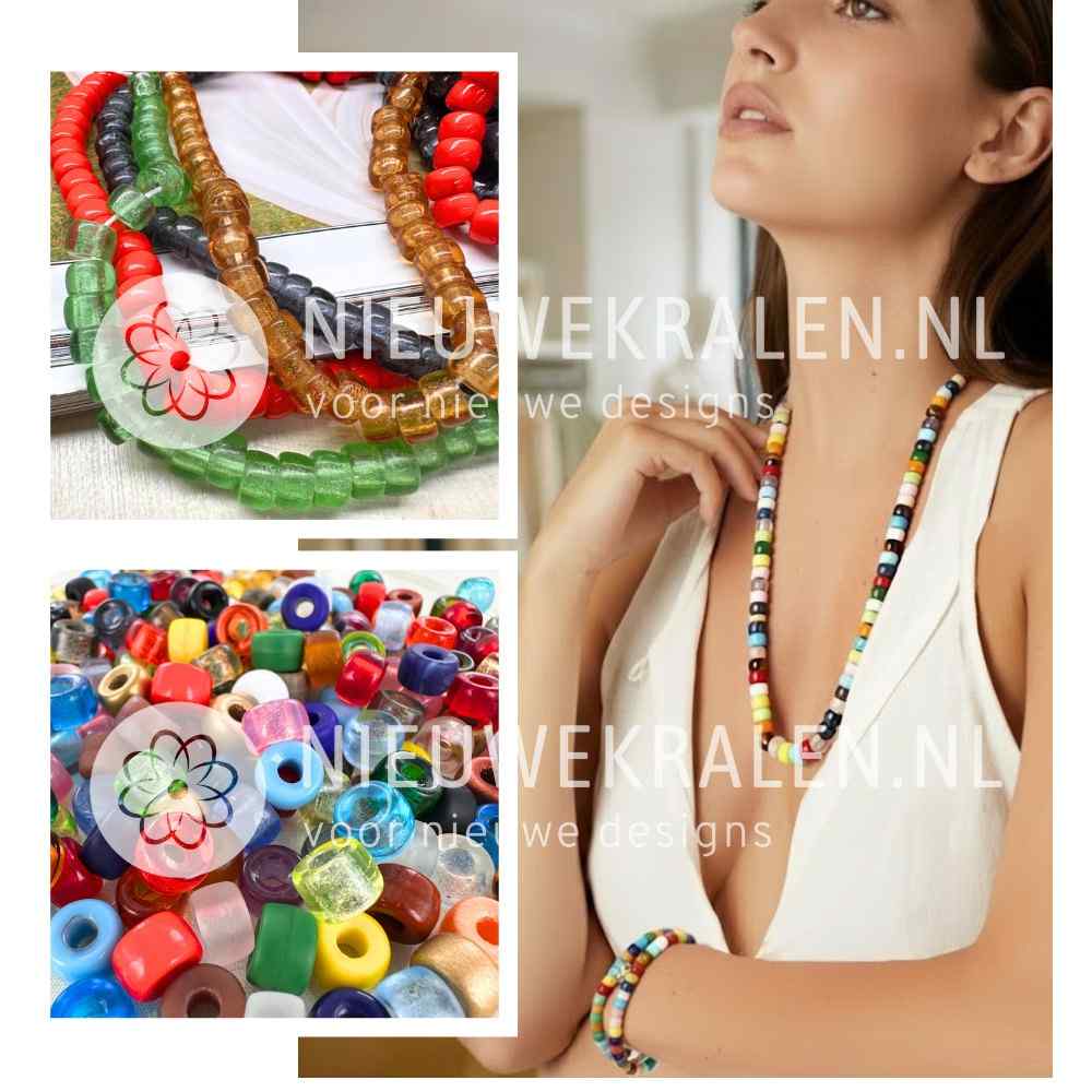 Inspiratie met Pony Beads Tsjechische glaskralen – mix van kleuren en sieraden bij model