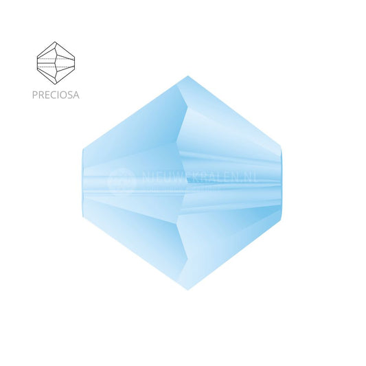 Preciosa bicone kralen 4 mm Aquamarine matt. Kristal kralen mat blauw