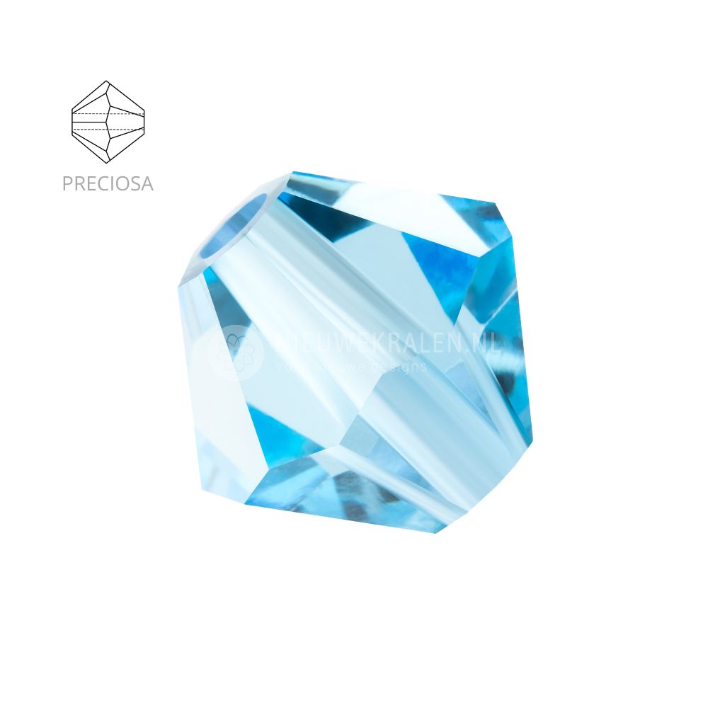 Preciosa bicone kralen 4 mm Aquamarine 60000 blauw