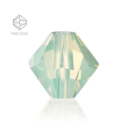Preciosa bicone kralen 4 mm Chrysolite Opal (51000) - kristal kralen in een pastel lichtgroene kleur