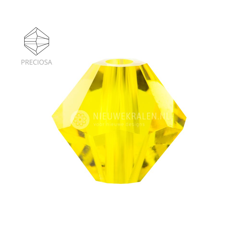 Preciosa bicone kralen 4 mm Citrine (80310)- kristal kralen in een sprankelende heldere gele kleur