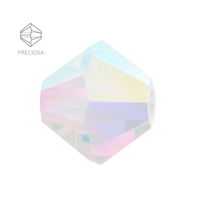 Preciosa bicone kralen 4 mm Crystal AB 2x met volledige regenboogcoating