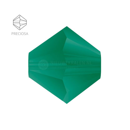 Preciosa bicone kralen 4 mm Emerald Matt. Kristal kralen mat groen