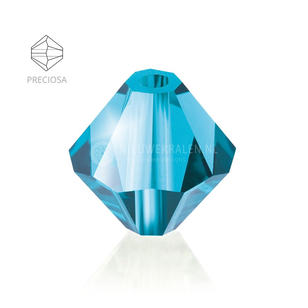 Preciosa bicone kralen 4 mm Indicolite (60100)- kristal kralen in een petrolblauwe kleur met groene ondertoon