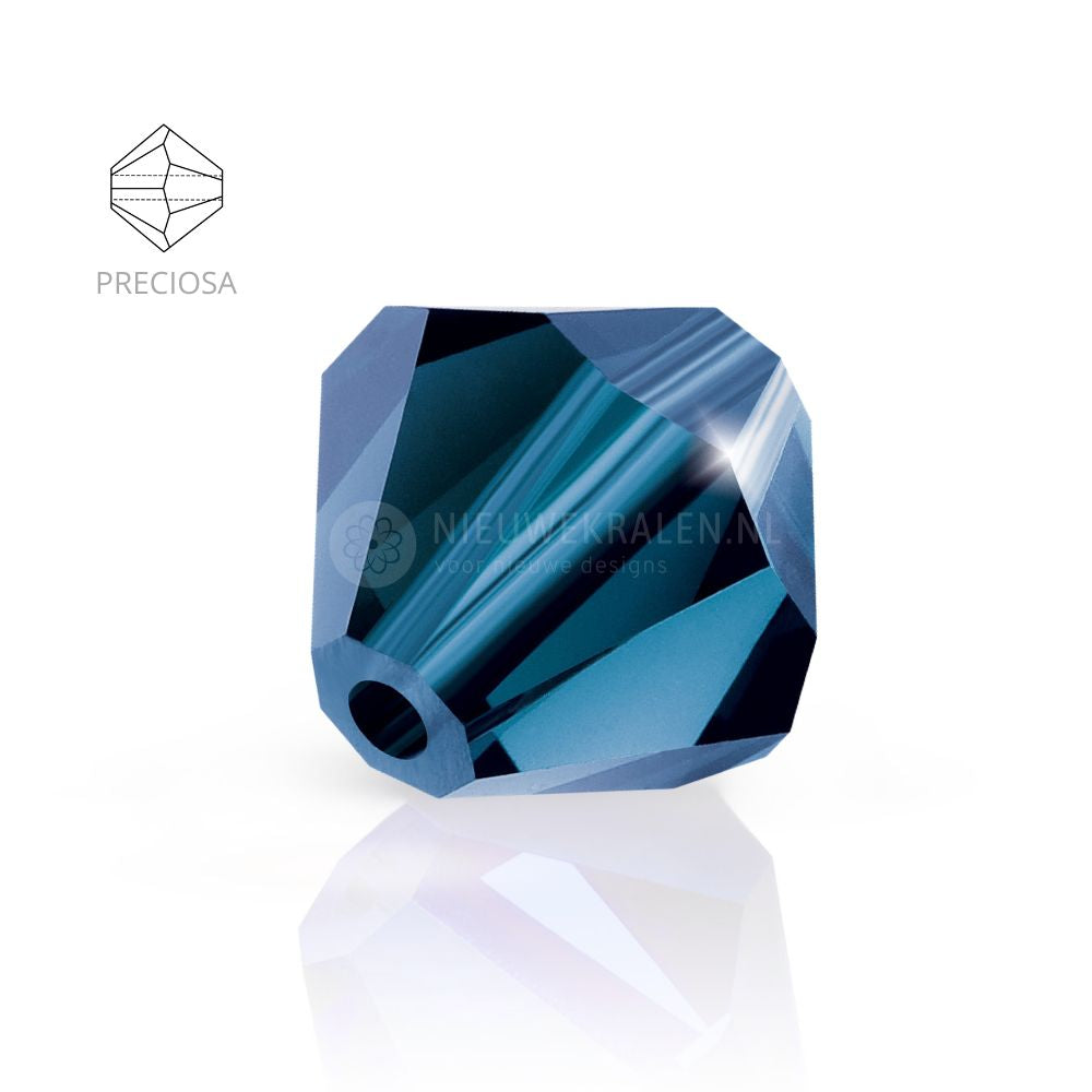 Preciosa bicone kralen 4 mm Montana (30340)- kristal kralen in een rijke, gedempte donkerblauwe kleur
