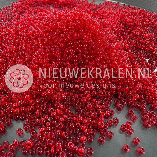 Preciosa rocailles 11/0 transparent red 2 mm Tsjechische glaskralen
