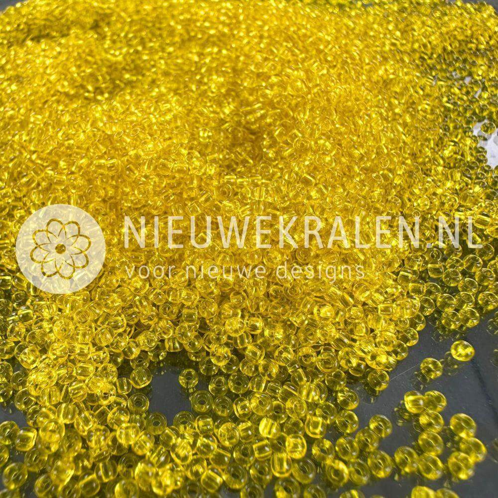 Preciosa rocailles 11/0 yellow amber 2 mm Tsjechische glaskralen transparant geel