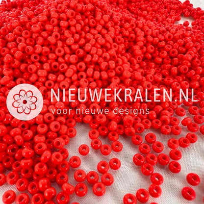 Preciosa rocailles 8/0 (3mm) opaque red coral – topkwaliteit Tsjechische glaskralen voor sieraden en borduren