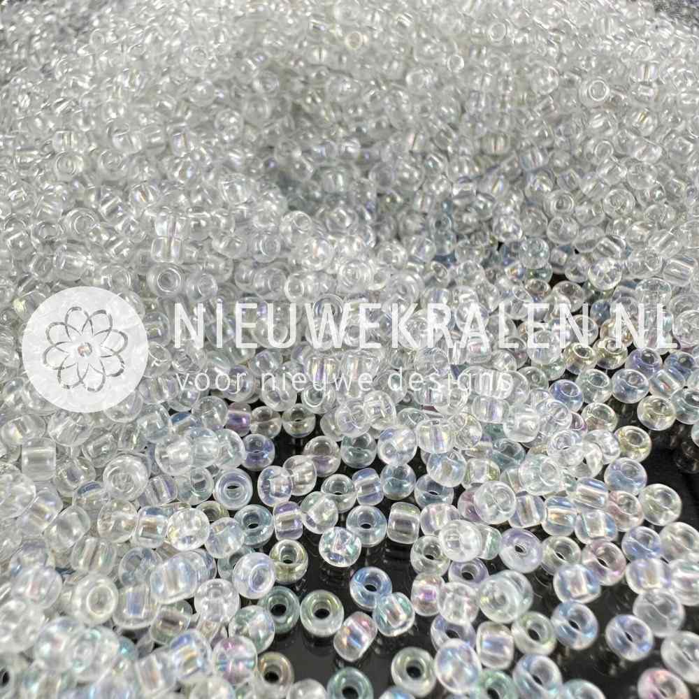 Preciosa rocailles 8/0 (3mm) crystal rainbow – topkwaliteit Tsjechische glaskralen voor sieraden en borduren in kleur kristal AB