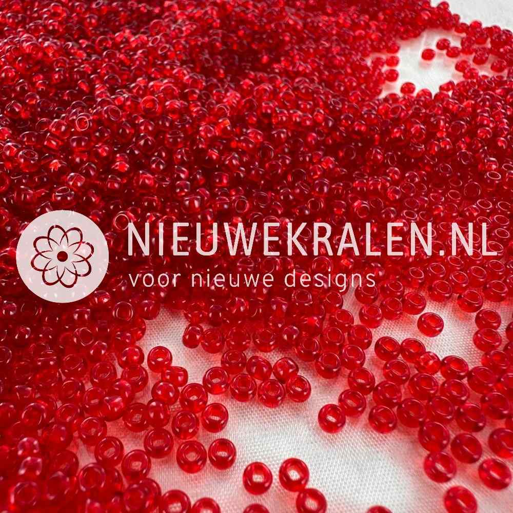 Preciosa rocailles 8/0 (3mm) transparant rood – topkwaliteit Tsjechische glaskralen voor sieraden en borduren