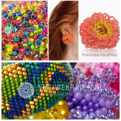 Inspiratie met Preciosa rocailles en Colour Lined seed beads in verschillende kleuren en sieraden