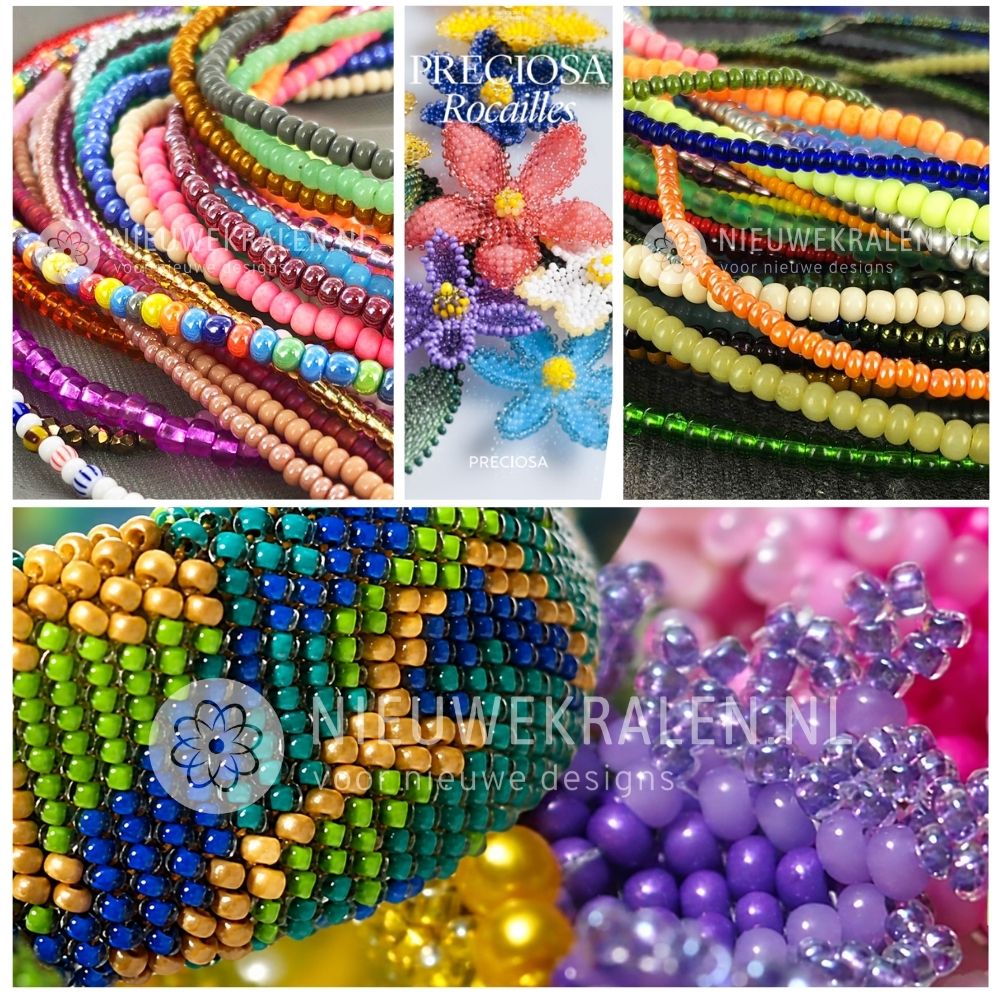 Inspiratie met Preciosa rocailles in verschillende kleuren en afwerkingen voor sieraden en beadwork