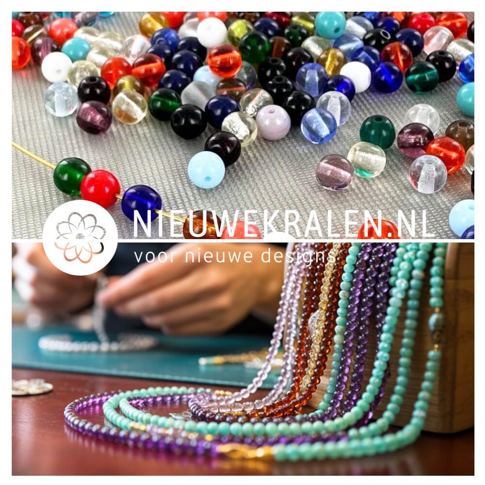 Inspiratie met 5 mm Pressed Beads glaskralen in verschillende kleuren