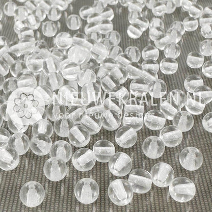 Ronde Pressed Beads glaskralen van 5 mm in transparant helder kristal