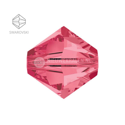 Swarovski bicone kralen 3 mm Indian Pink – facetten en vormdetail