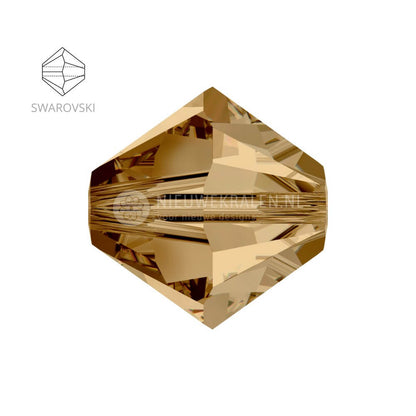 Swarovski bicone kralen 3 mm Light Colorado Topaz – facetten en vormdetail