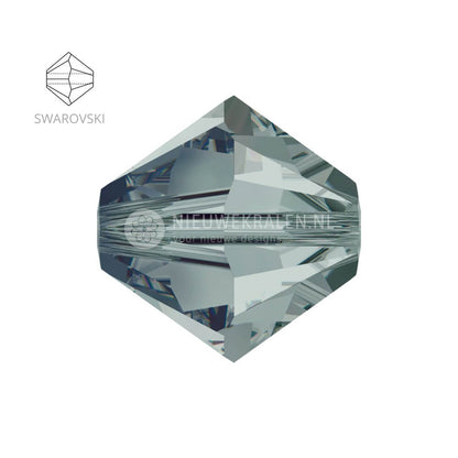 Swarovski bicone kralen 3 mm Black Diamond – facetten en vormdetail