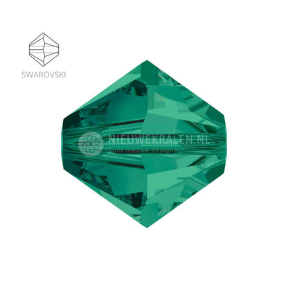 Swarovski bicone kralen 3 mm Emerald – facetten en vormdetail