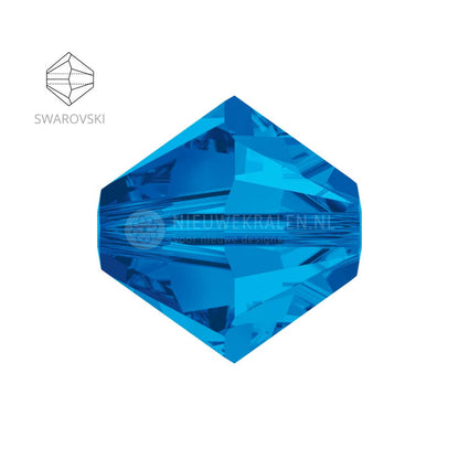 Swarovski bicone kralen 3 mm Sapphire – facetten en vormdetail