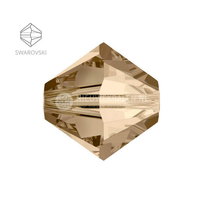 Swarovski bicone kralen 3 mm Crystal Golden Shadow – facetten en vormdetail