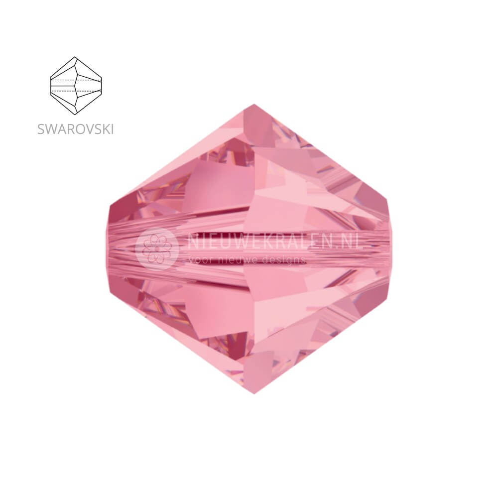 Swarovski bicone kralen 4 mm Light Rose (223)