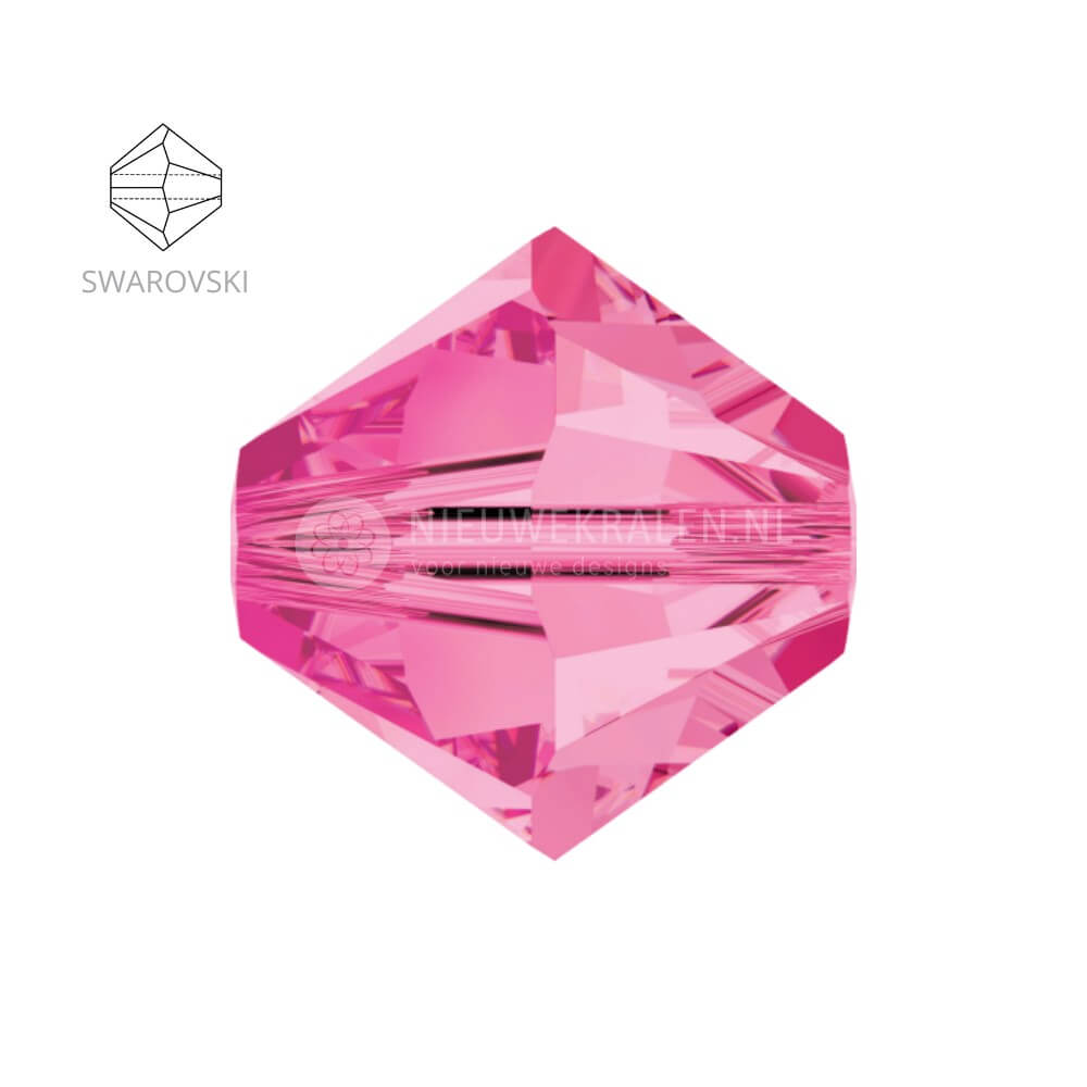 Swarovski bicone kralen 4 mm Rose 209 (5328)