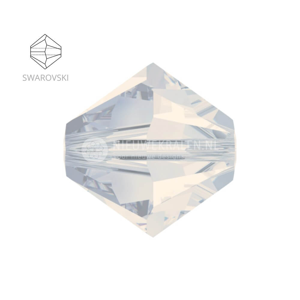 Swarovski bicone kralen 4 mm White Opal 234 (5328)
