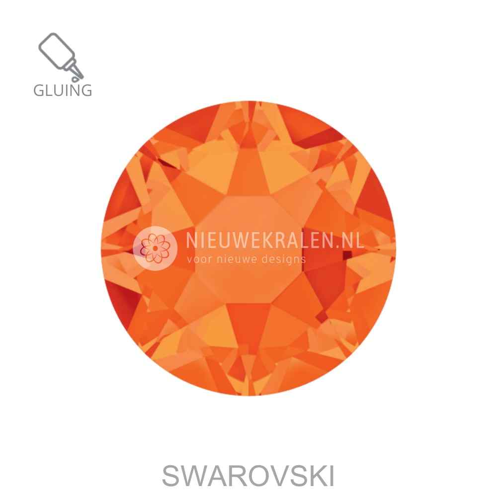 Swarovski plakstenen Non Hotfix SS16 Fireopal (237) – luxe flatback kristallen zonder lijmlaag in een vurig oranje kristaltint.
