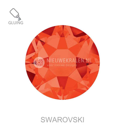 Swarovski plakstenen Non Hotfix Hyacinth (236) – luxe flatback kristallen zonder lijmlaag in een energieke warme oranje tint.