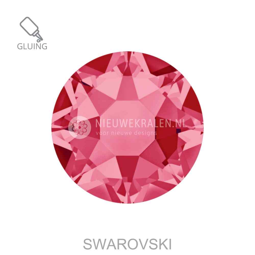 Swarovski plakstenen Non Hotfix SS16 Indian Pink (289) – luxe flatback kristallen zonder lijmlaag in een fuchsia roze kristaltint.