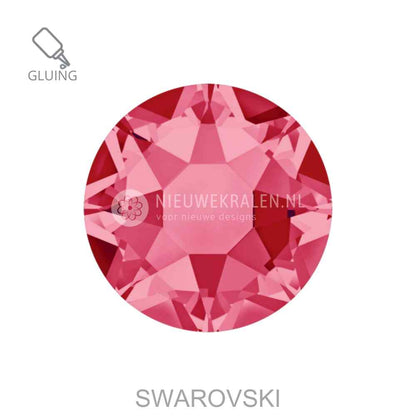 Swarovski plakstenen Non Hotfix SS16 Indian Pink (289) – luxe flatback kristallen zonder lijmlaag in een fuchsia roze kristaltint.