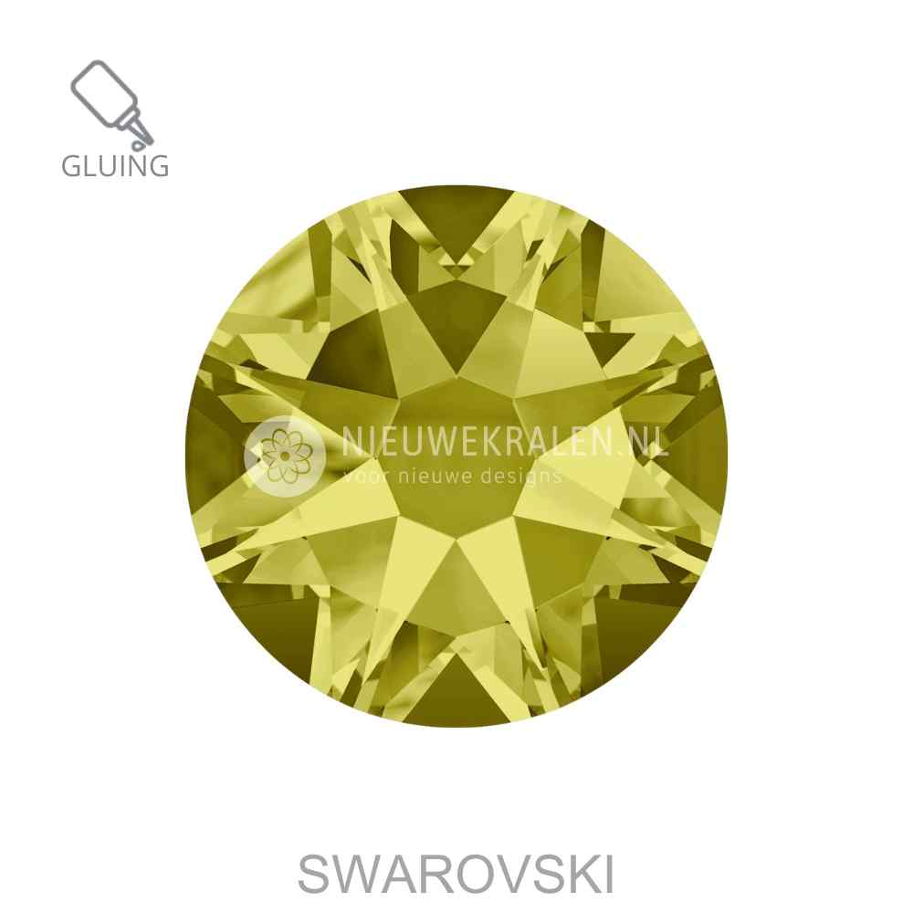 Swarovski plakstenen Non Hotfix SS16 Khaki (550) – luxe flatback kristallen zonder lijmlaag in een warme, aardse groene kristaltint.