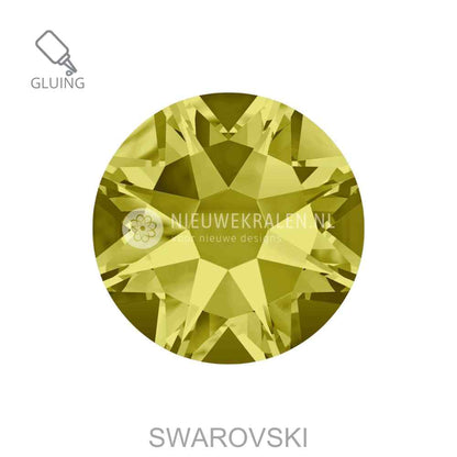 Swarovski plakstenen Non Hotfix SS16 Khaki (550) – luxe flatback kristallen zonder lijmlaag in een warme, aardse groene kristaltint.
