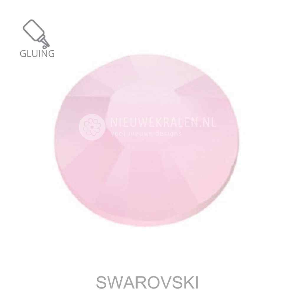Swarovski plakstenen Non Hotfix SS16 Rose Alabaster (293) – luxe flatback kristallen zonder lijmlaag in zachte, opaque pastelroze tint.