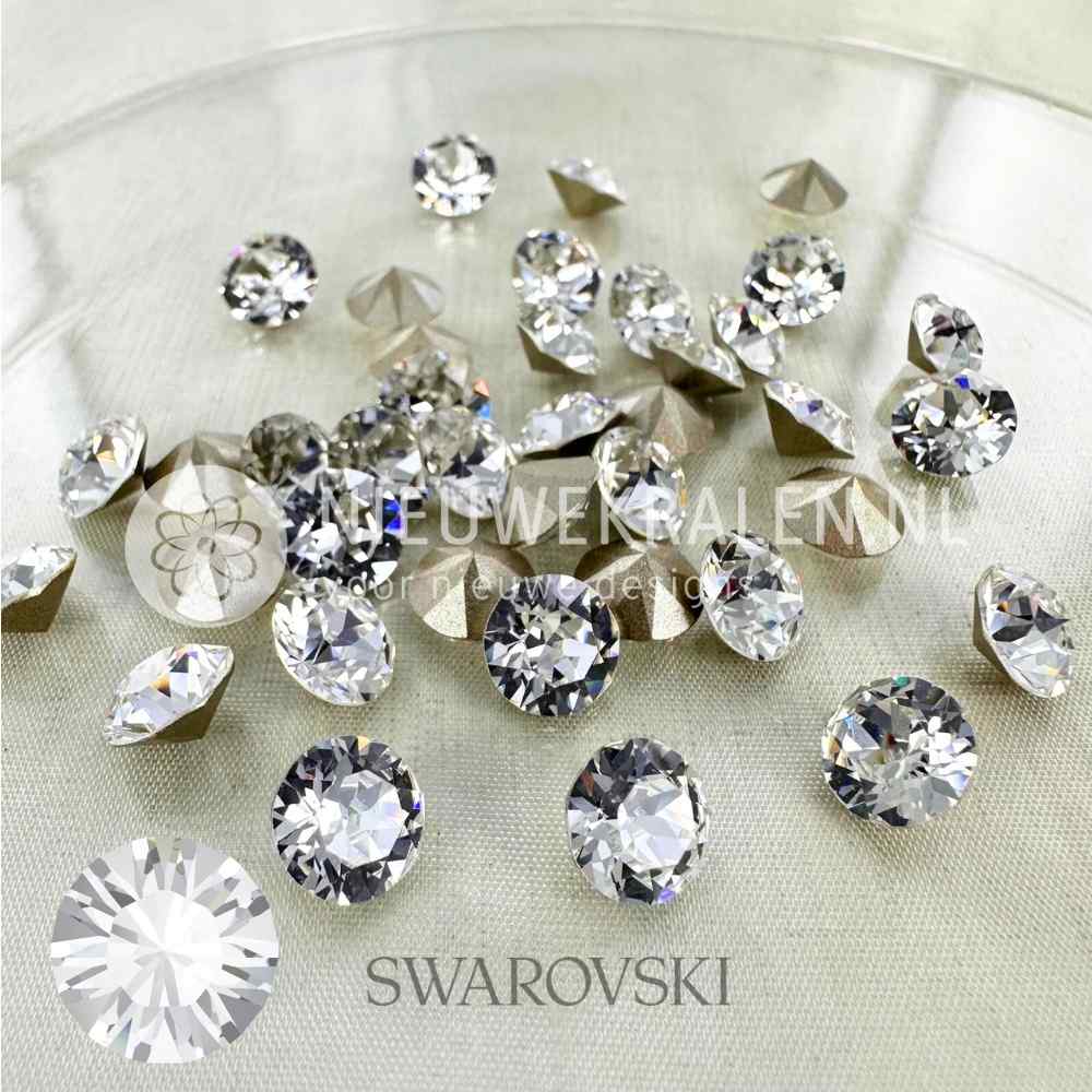 Swarovski puntstenen SS39 (ca. 8 mm) Crystal – helder kristal Round Stones met heldere schittering, ideaal voor sieraden, accessoires en couture