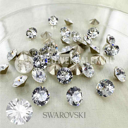 Swarovski puntstenen SS39 (ca. 8 mm) Crystal – helder kristal Round Stones met heldere schittering, ideaal voor sieraden, accessoires en couture