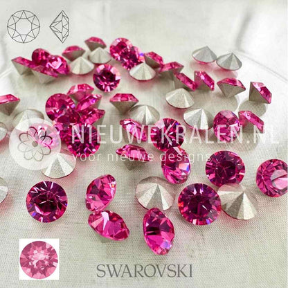 Swarovski puntstenen SS39 (ca. 8 mm) Rose – klassieke roze Round Stones met elegante schittering, ideaal voor sieraden, accessoires en couture