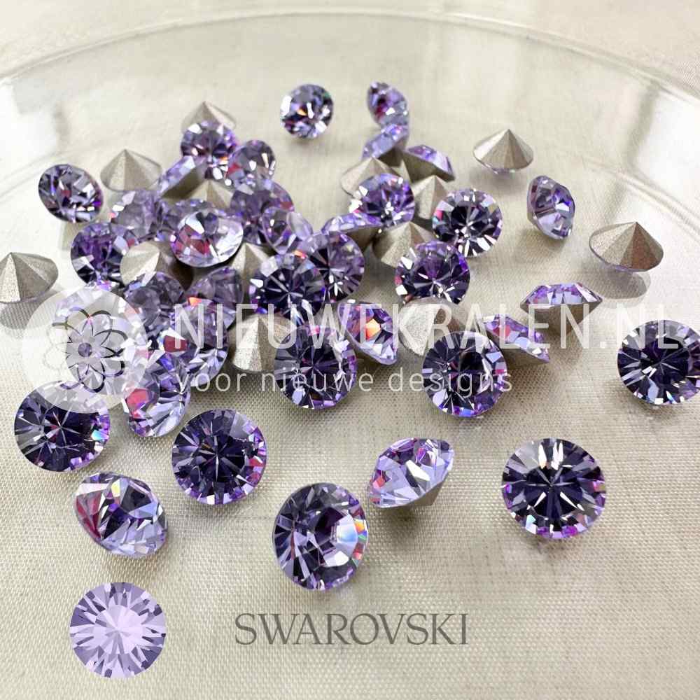 Swarovski puntstenen SS39 Violet – paarse Round Stones van ca. 8 mm, ideaal voor luxe sieraden, accessoires en couture