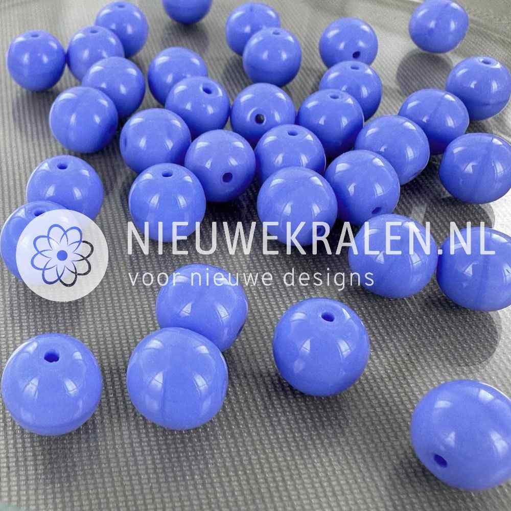 Tsjechische glaskralen rond 10mm lavendelblauw opaque – pressed beads Boheems glas