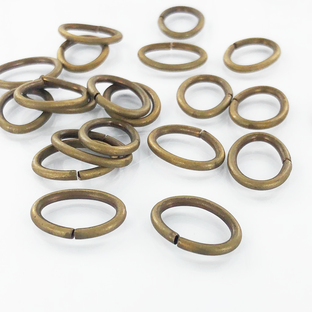 Aanbuigringen jumprings ovaal 16mm antiek goud per 1 stuk