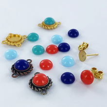 Afbeelding in Gallery-weergave laden, Cabochon glas oranje 7mm per 2 stuks
