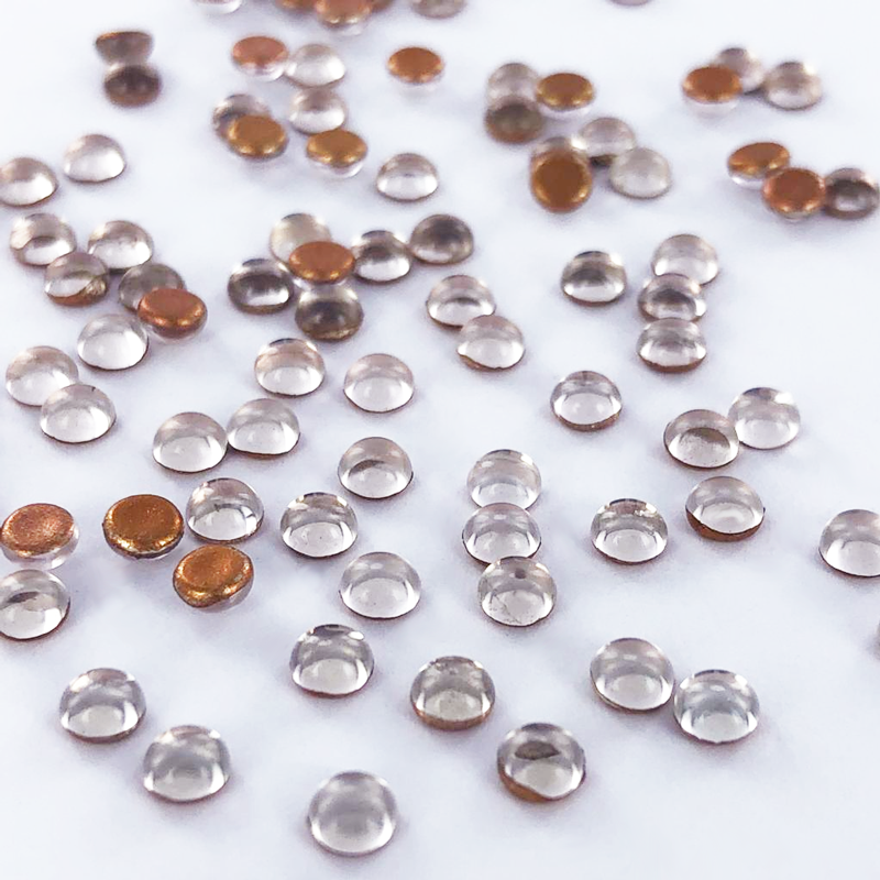 Cabochon glas kristal roze 4mm per 2 stuks