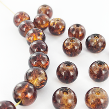 Afbeelding in Gallery-weergave laden, Crackle beads glas kralen rond 8mm bruin
