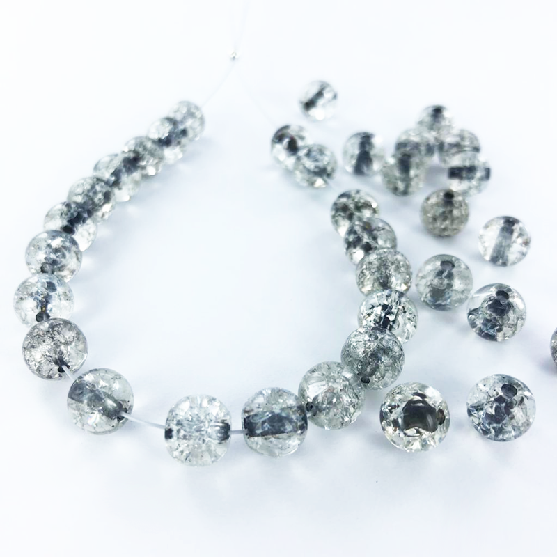 Crackle beads glas kralen rond 8mm kristal