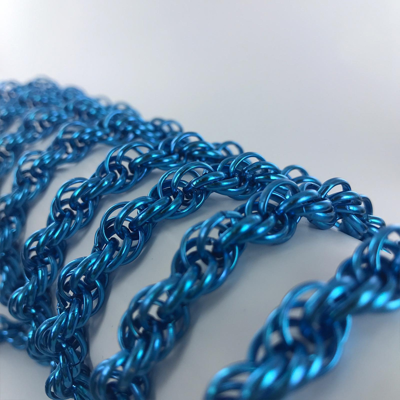 Dubbel ankerketting 8mm blauw
