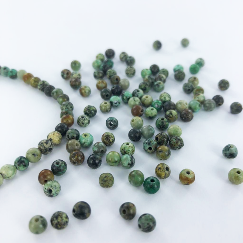 Edelstenen natuursteen kralen African Turquoise 4mm rond per 1 streng