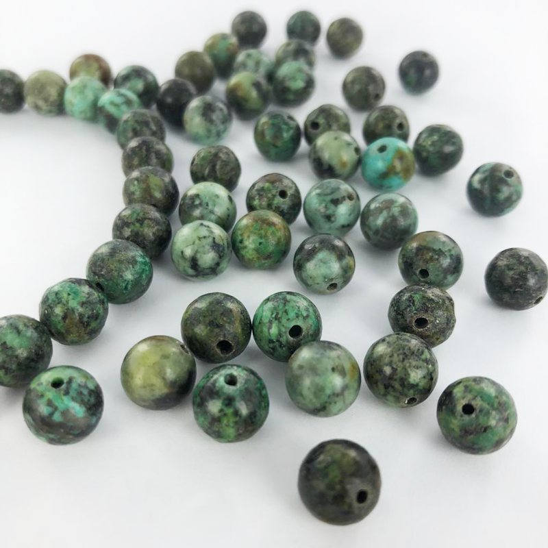 Edelstenen natuursteen kralen African Turquoise 8mm rond per 1 streng